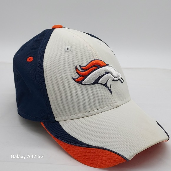 Reebok Other - Denver Broncos Reebok NFL Equipment Stretch Fit Hat Navy White Orange Cap